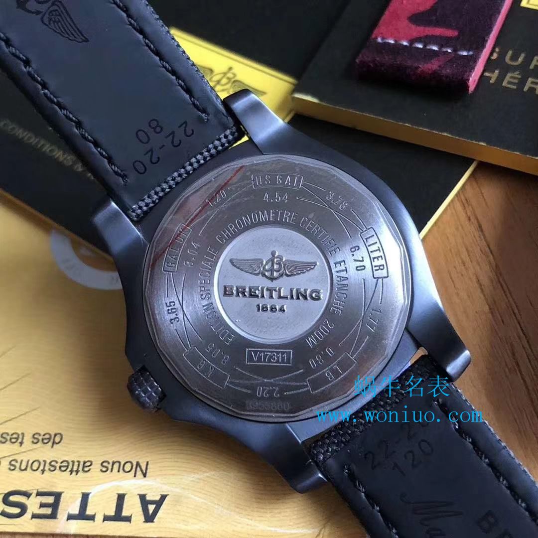 原单新款， Breitling 复仇者黑鸟，44mm，原 Factory 钛金属 watchcase  / BL087