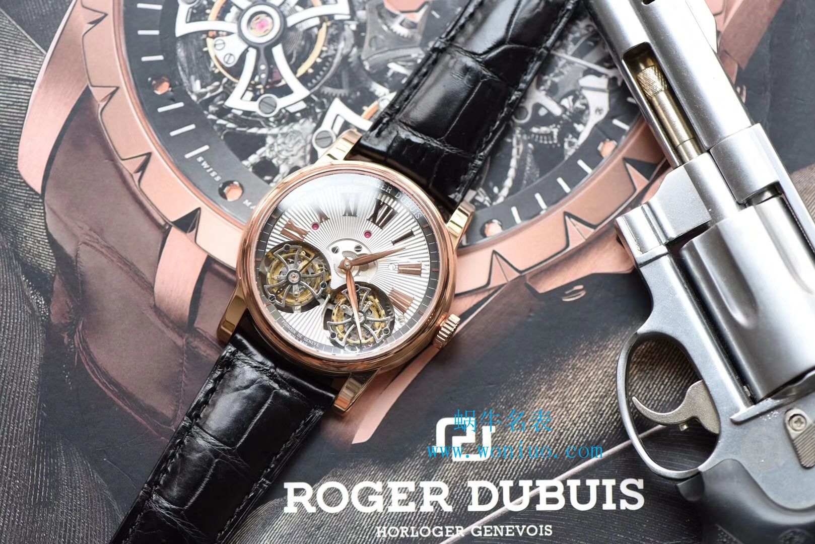 罗杰杜彼致敬系列真双 Tourbillon  行业唯一一款搭载双飞轮的 top  Replica Copy  wrist watches  / LJ022