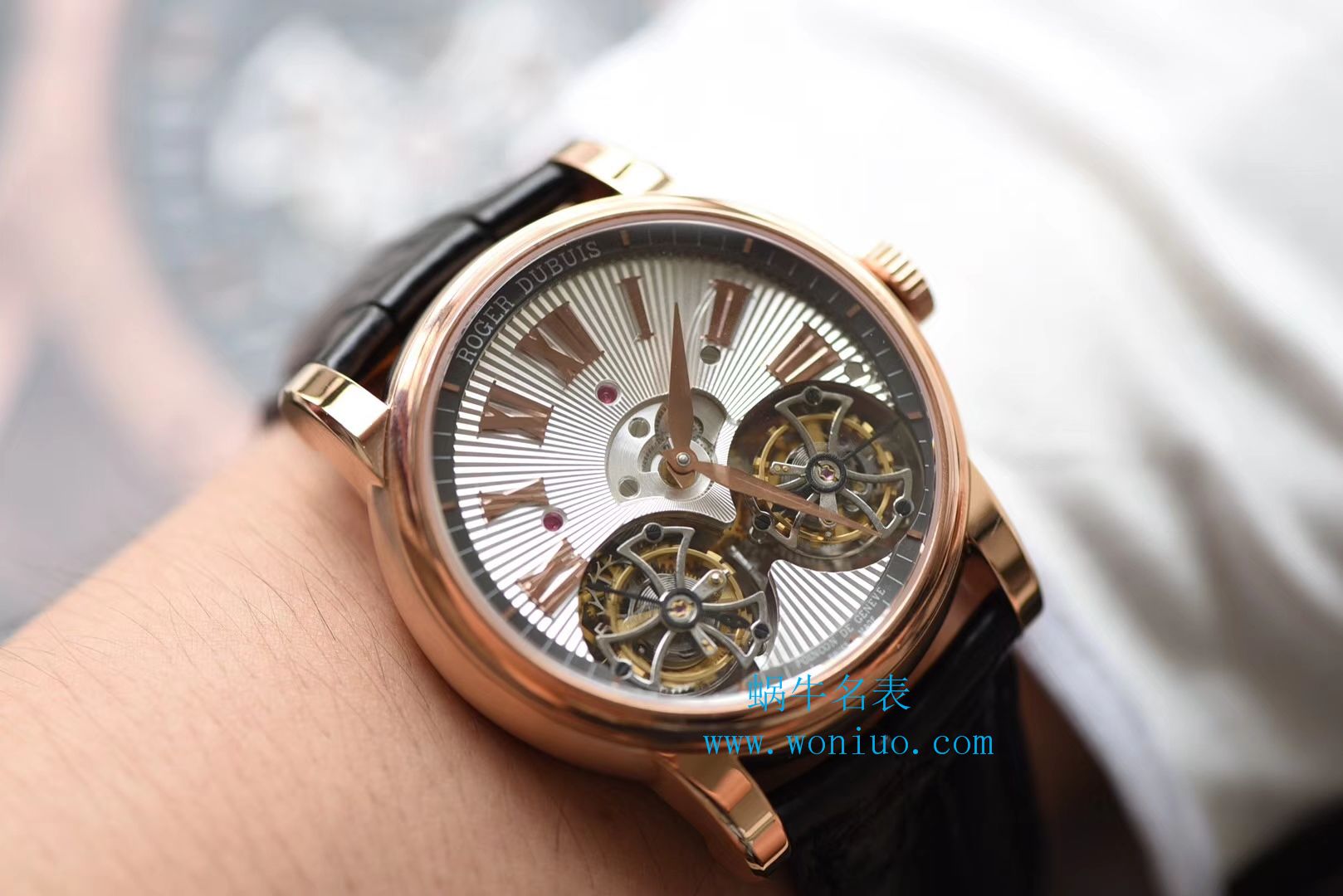 罗杰杜彼致敬系列真双 Tourbillon  行业唯一一款搭载双飞轮的 top  Replica Copy  wrist watches  / LJ022