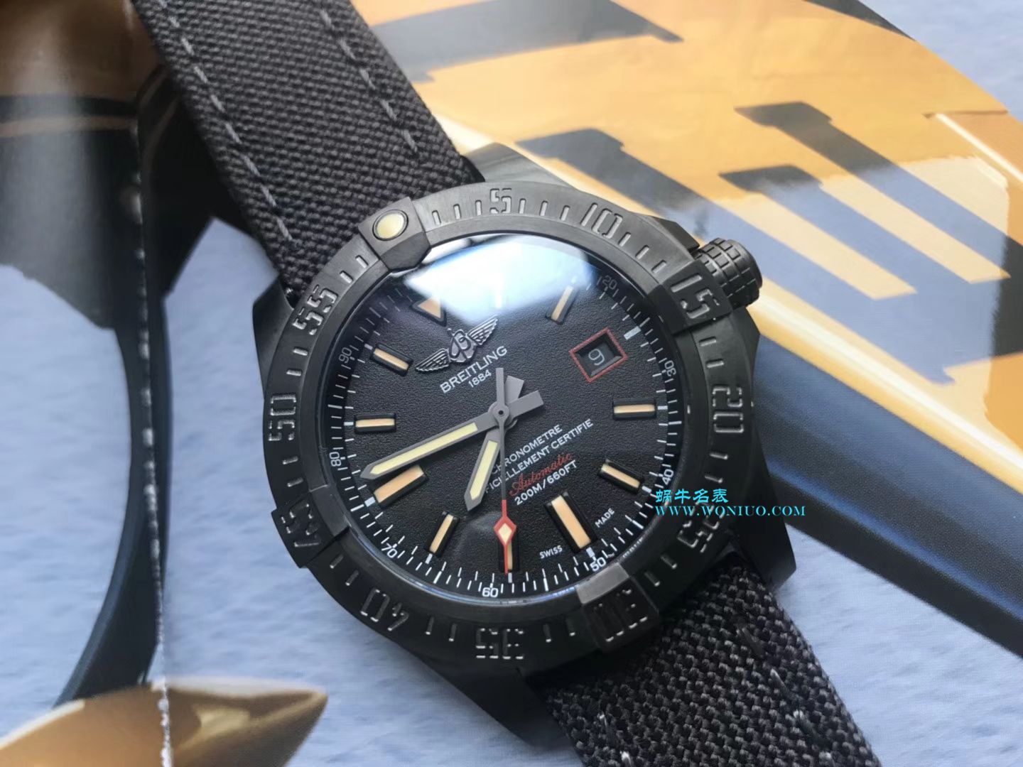 原单新款， Breitling 复仇者黑鸟，44mm，原 Factory 钛金属 watchcase  / BL087