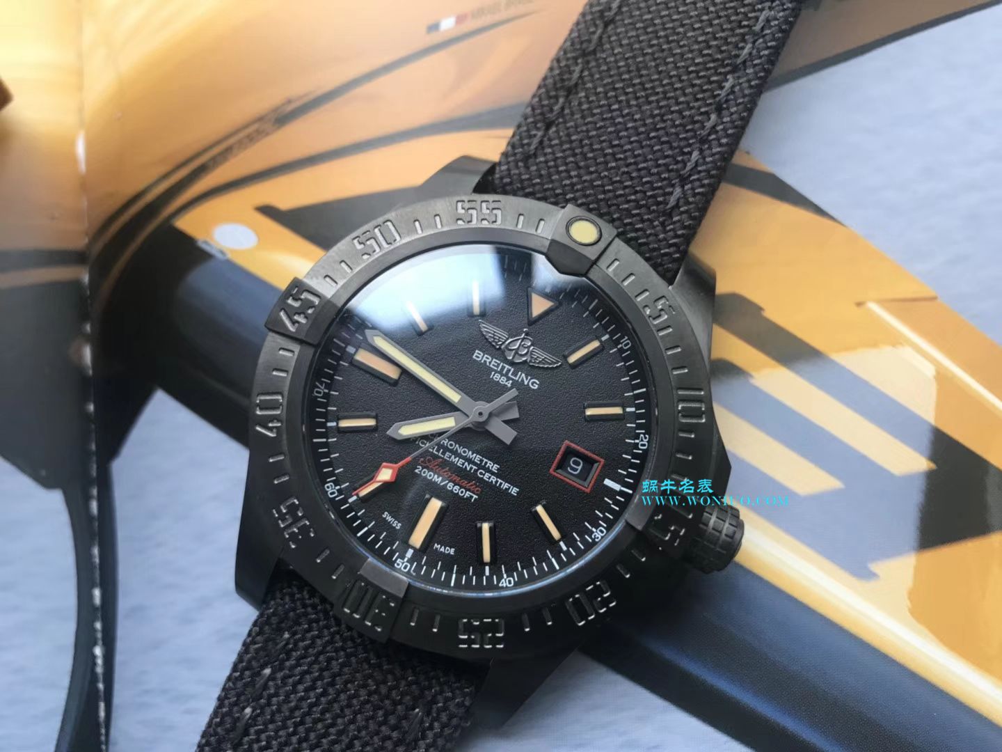 原单新款， Breitling 复仇者黑鸟，44mm，原 Factory 钛金属 watchcase  / BL087