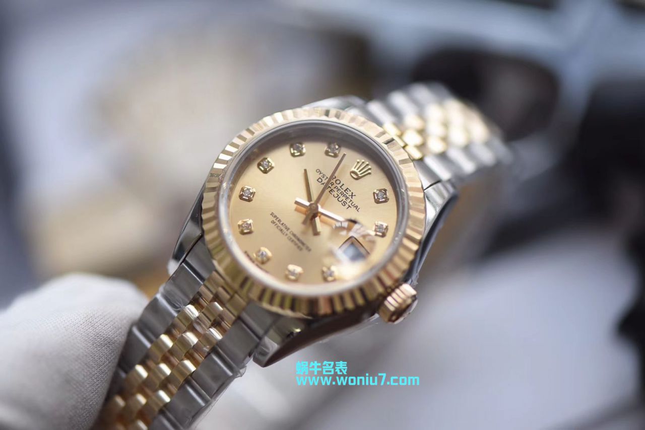 【包金款】 Rolex 女装  Datejust  Replica Copy 179173（条钉）279173（钻钉）香槟色 wrist watches  / R250