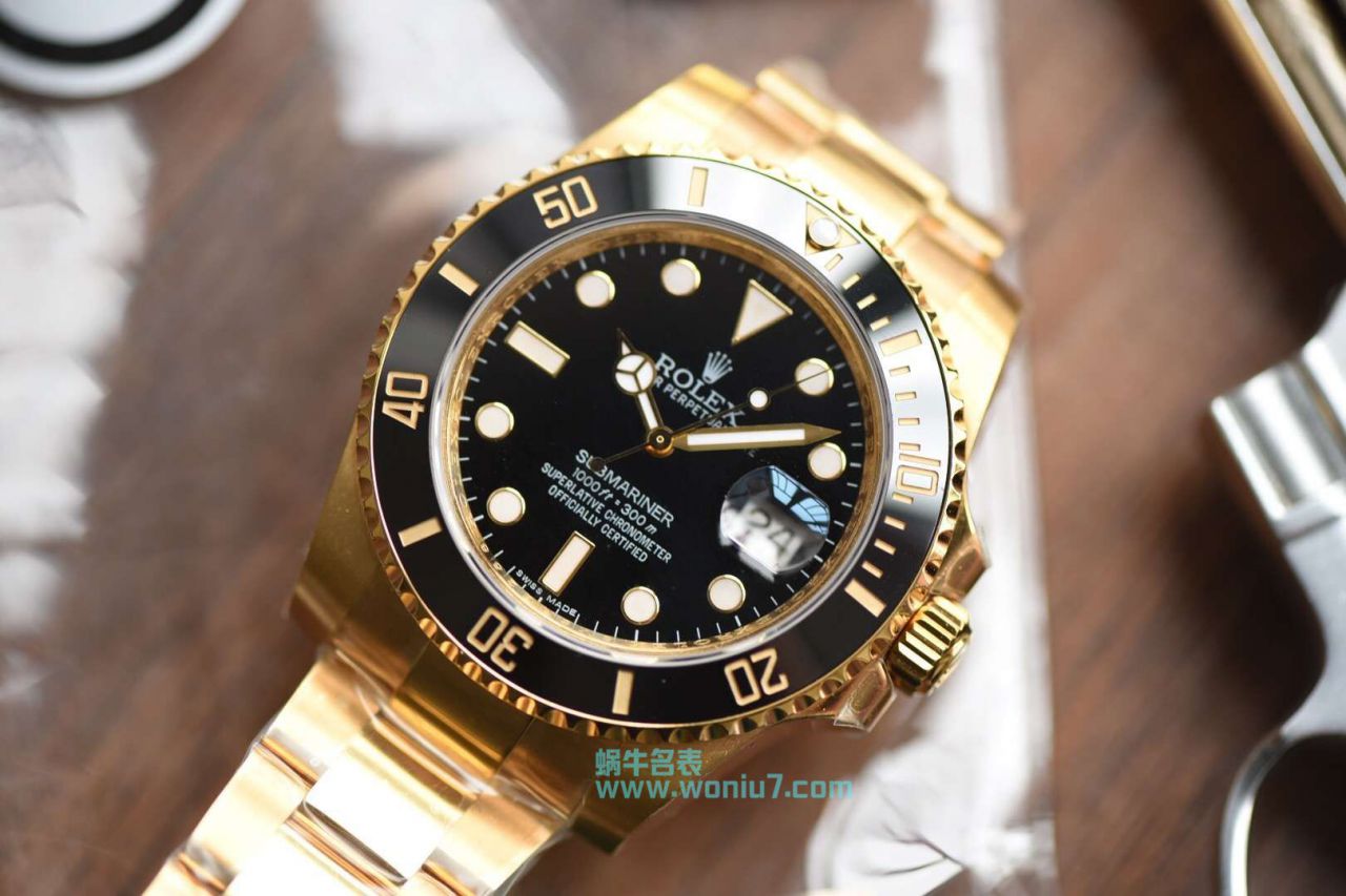 【VR Perfect  High quality  Replica Watches 土豪全18K包金 Submariner ～】 Rolex  Submariner 型系列116618LN-97208 黑盘 wrist watches  / R258