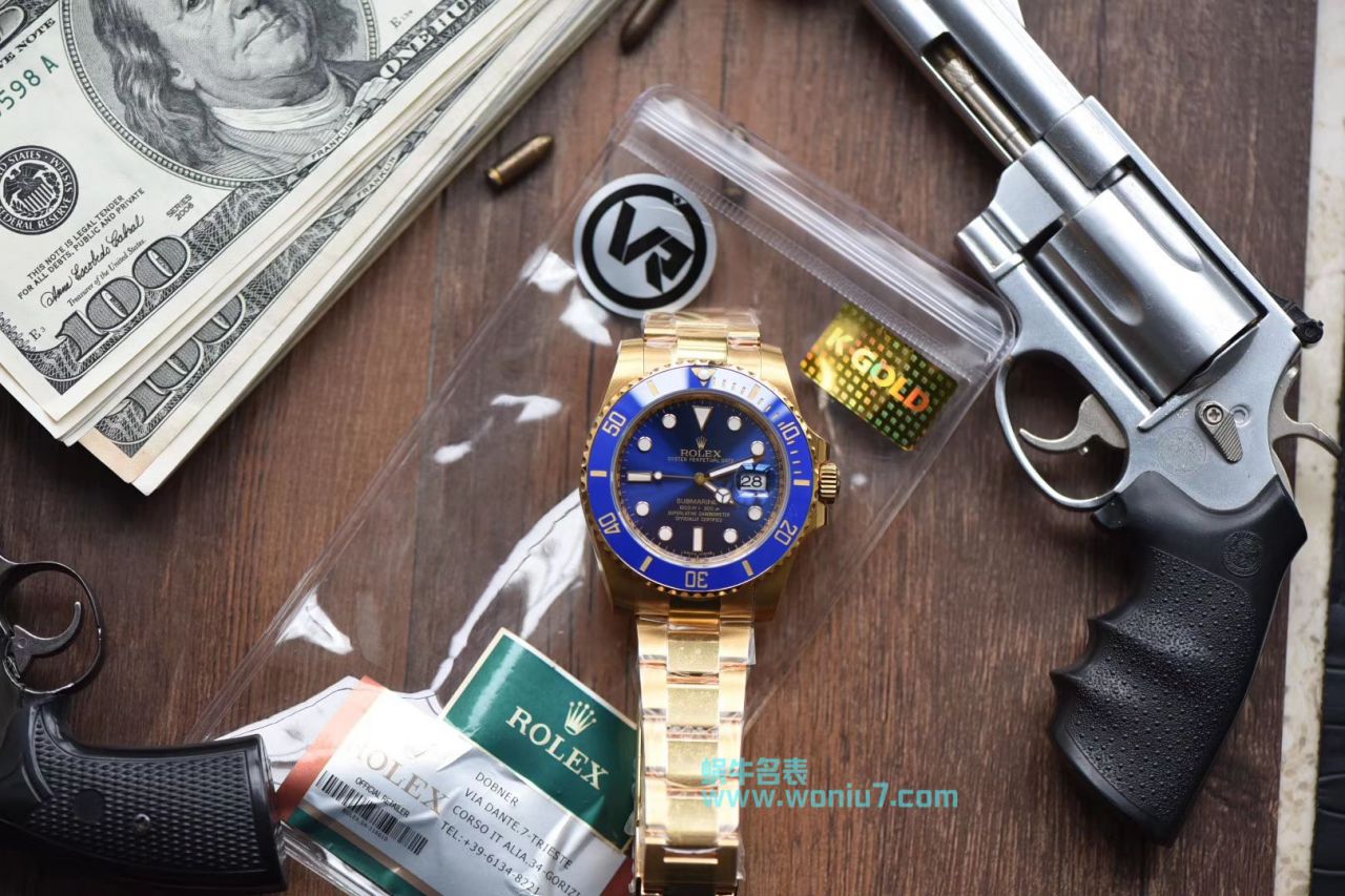 【VR全包真18K黄金款】 Rolex  Submariner 型 Perfect  Replica Copy 116618LB-97208 wrist watches  / R262