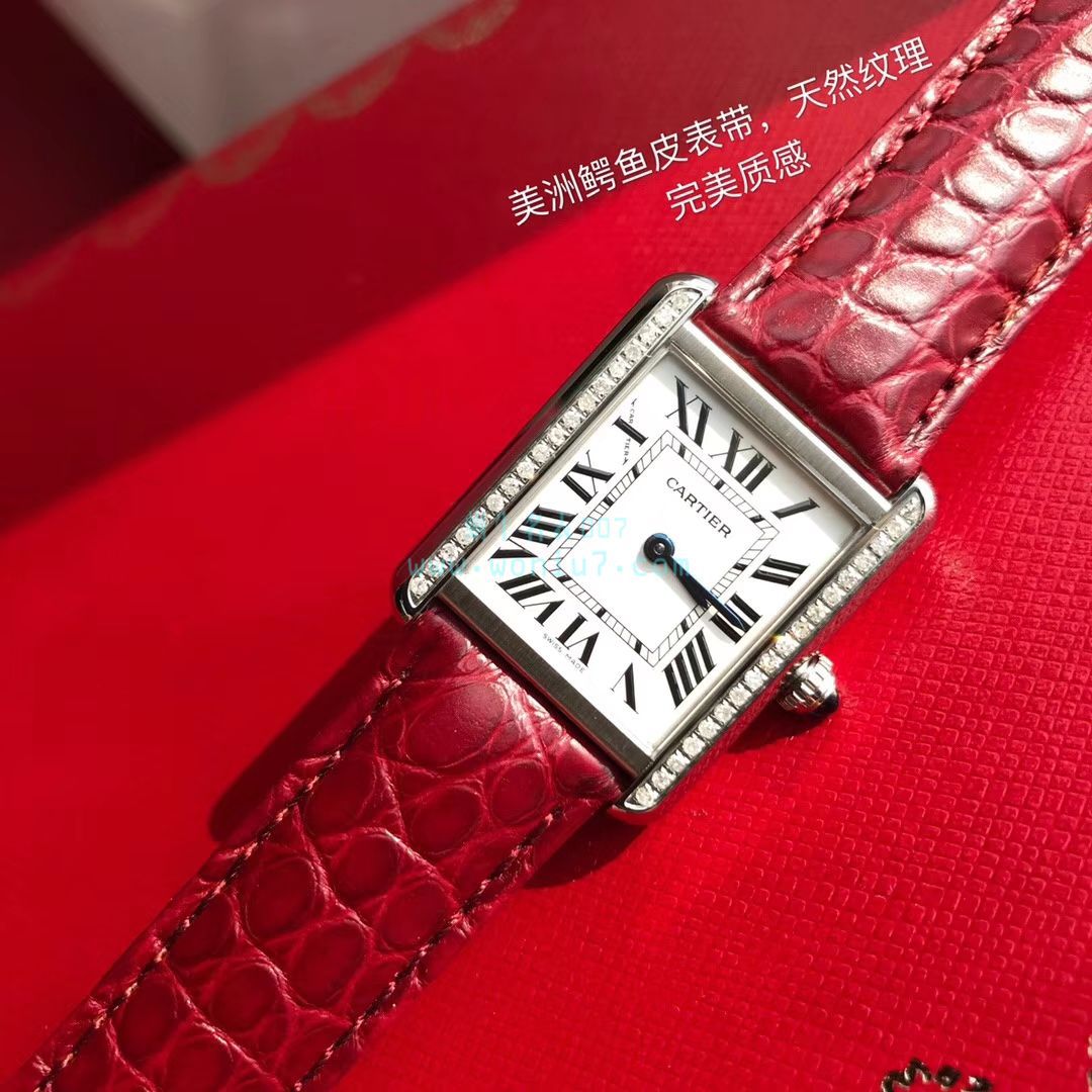 【 TOP  copy customized 真钻】 Cartier  坦克系列WJTA0015 wrist watches 女士 / K189