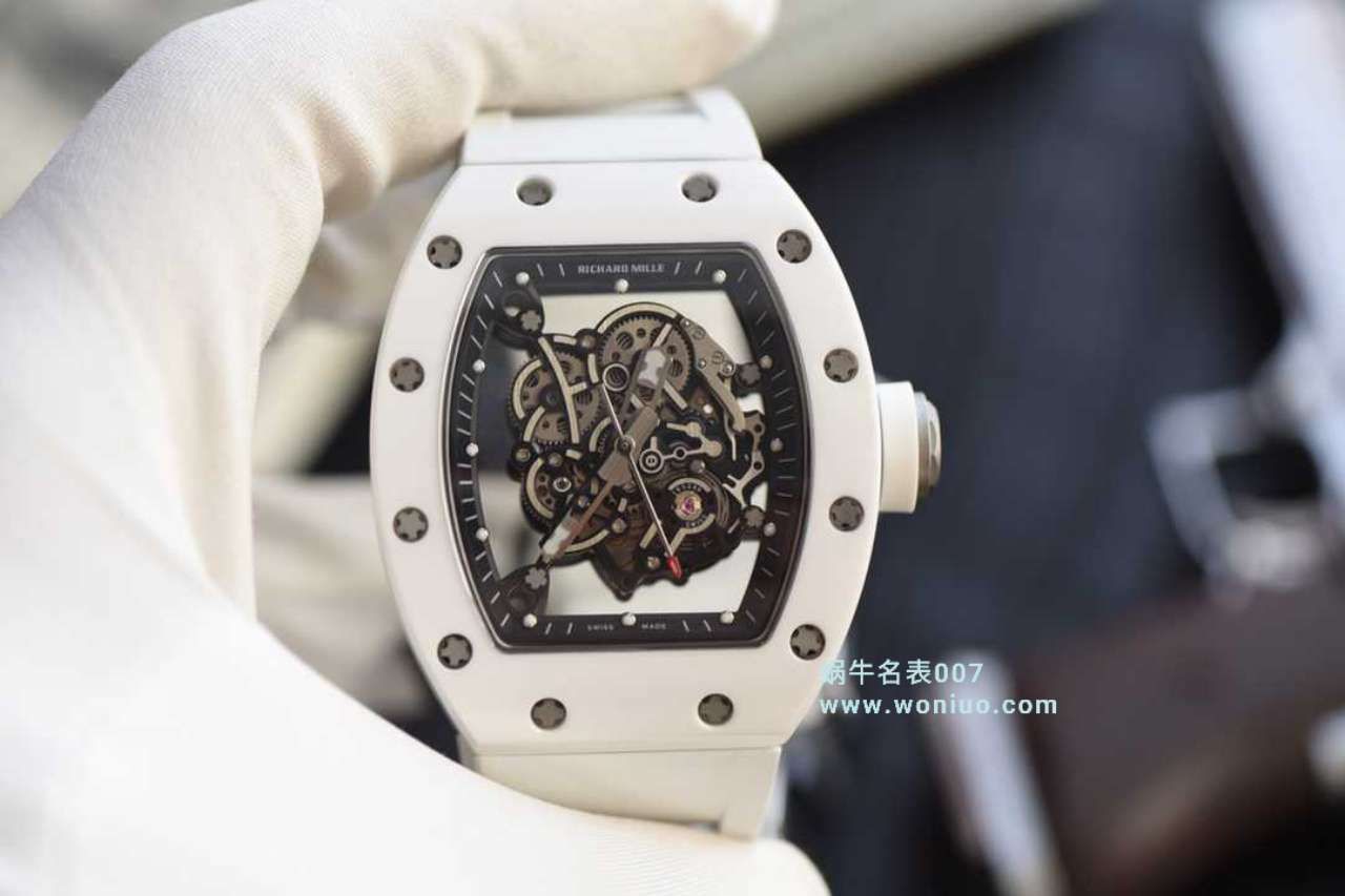  Video analysis KV台湾 Factory  Perfect  Replica 最新巨作！RICHARD MILLE RICHARD MILLE RM055白 Composite 白色橡胶带新款 / RM 055MM