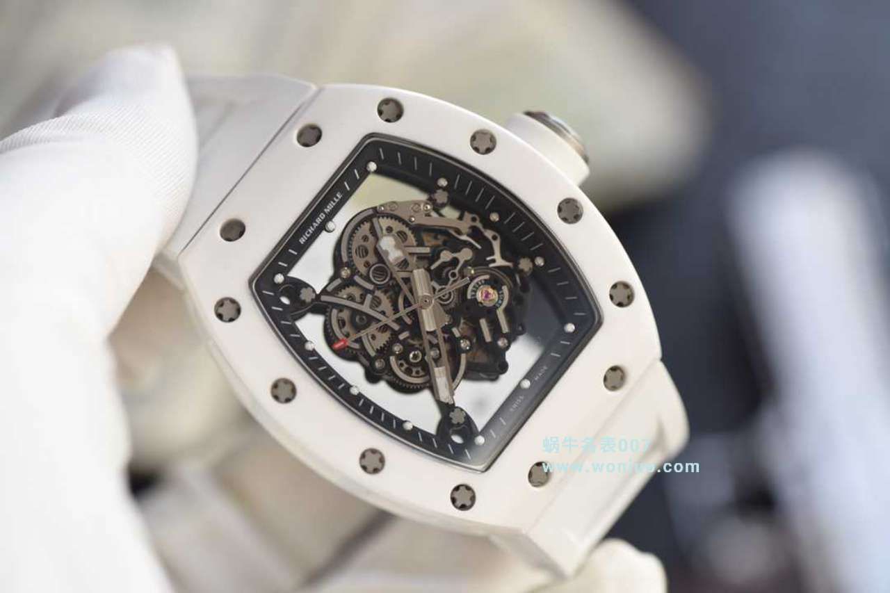  Video analysis KV台湾 Factory  Perfect  Replica 最新巨作！RICHARD MILLE RICHARD MILLE RM055白 Composite 白色橡胶带新款 / RM 055MM