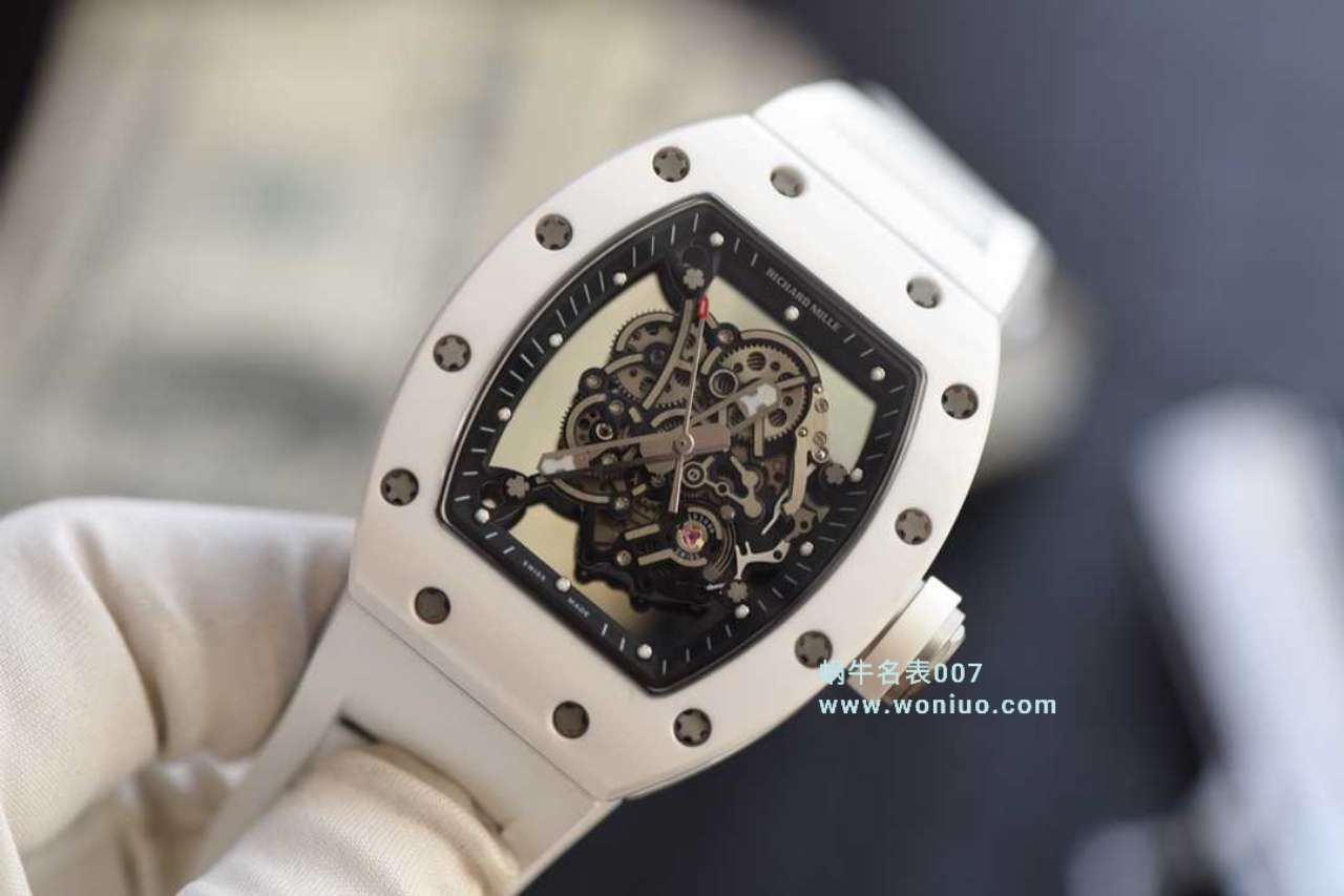  Video analysis KV台湾 Factory  Perfect  Replica 最新巨作！RICHARD MILLE RICHARD MILLE RM055白 Composite 白色橡胶带新款 / RM 055MM