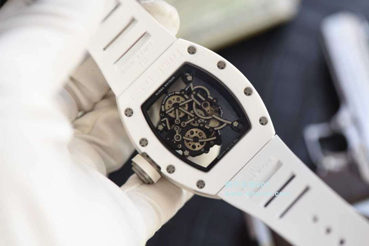  Video analysis KV台湾 Factory  Perfect  Replica 最新巨作！RICHARD MILLE RICHARD MILLE RM055白 Composite 白色橡胶带新款 / RM 055MM