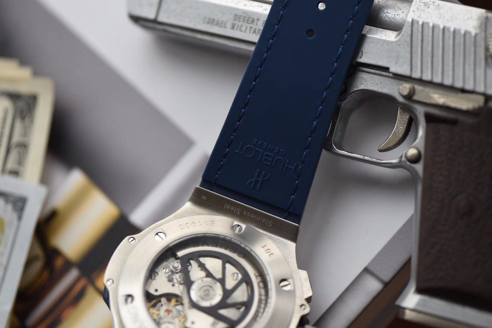 HBBv6新款 hublot  big bang HUBLOT   Big Bang 精钢蓝色  wrist watches  / YB061