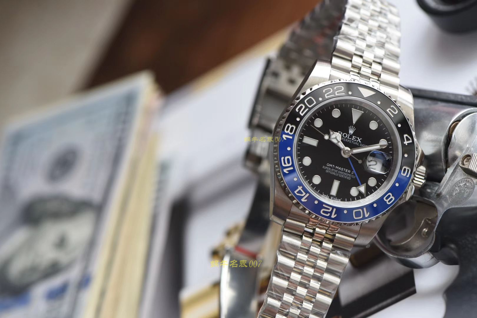 【视频讲解】 Rolex  GMT MASTER II系列m126710blnr-0002 wrist watches 【DJ Perfect  Replica 最新升级克隆 Replica 3186 Movement  Rolex  GMT MASTER I二代黑篮圈】 / R300