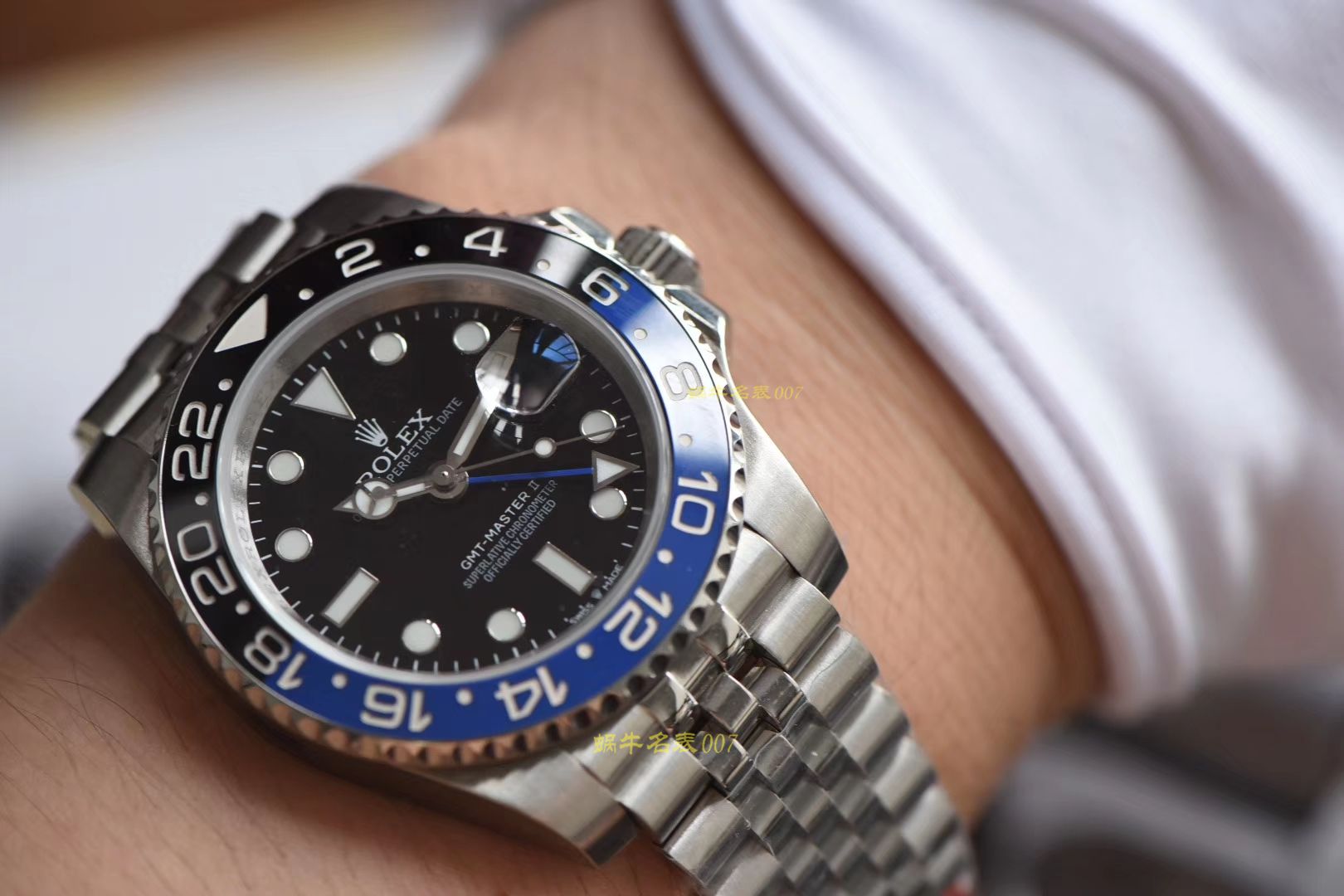 【视频讲解】 Rolex  GMT MASTER II系列m126710blnr-0002 wrist watches 【DJ Perfect  Replica 最新升级克隆 Replica 3186 Movement  Rolex  GMT MASTER I二代黑篮圈】 / R300