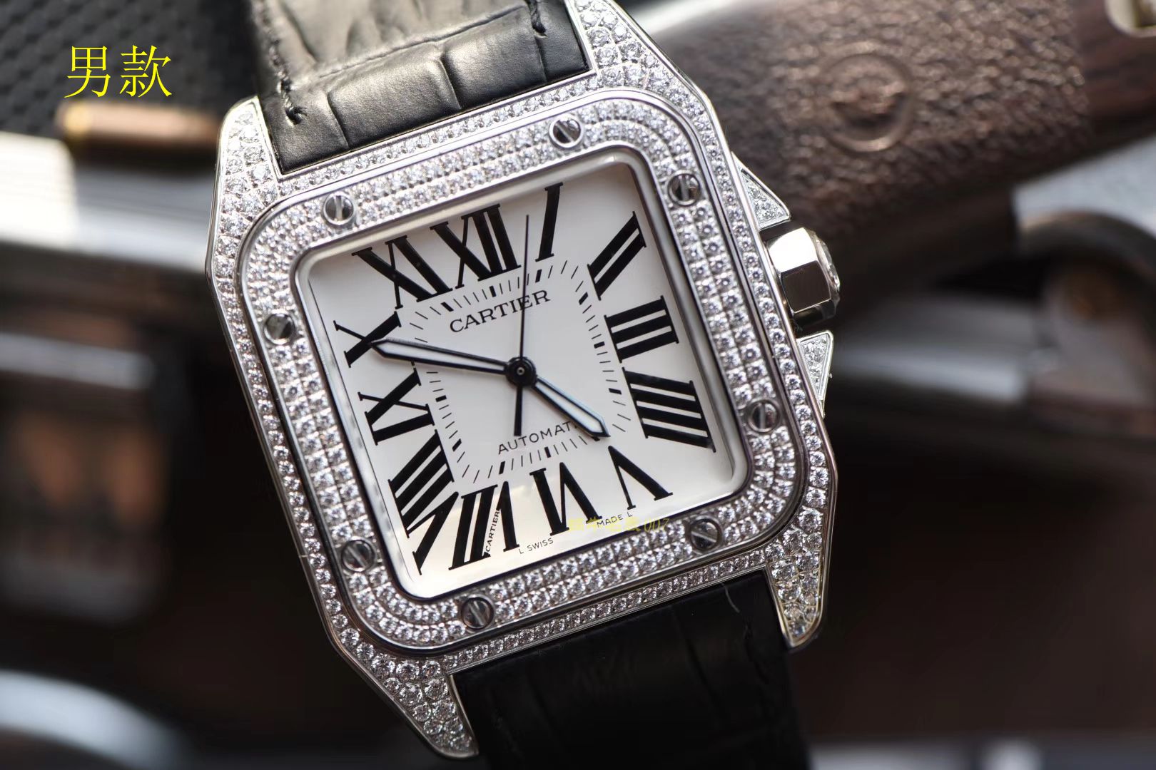 【独家视频测评】HBBV6 Factory  Cartier  100周年款 Santos 系列满钻33 毫米女表 / 42毫男表 / KCE066