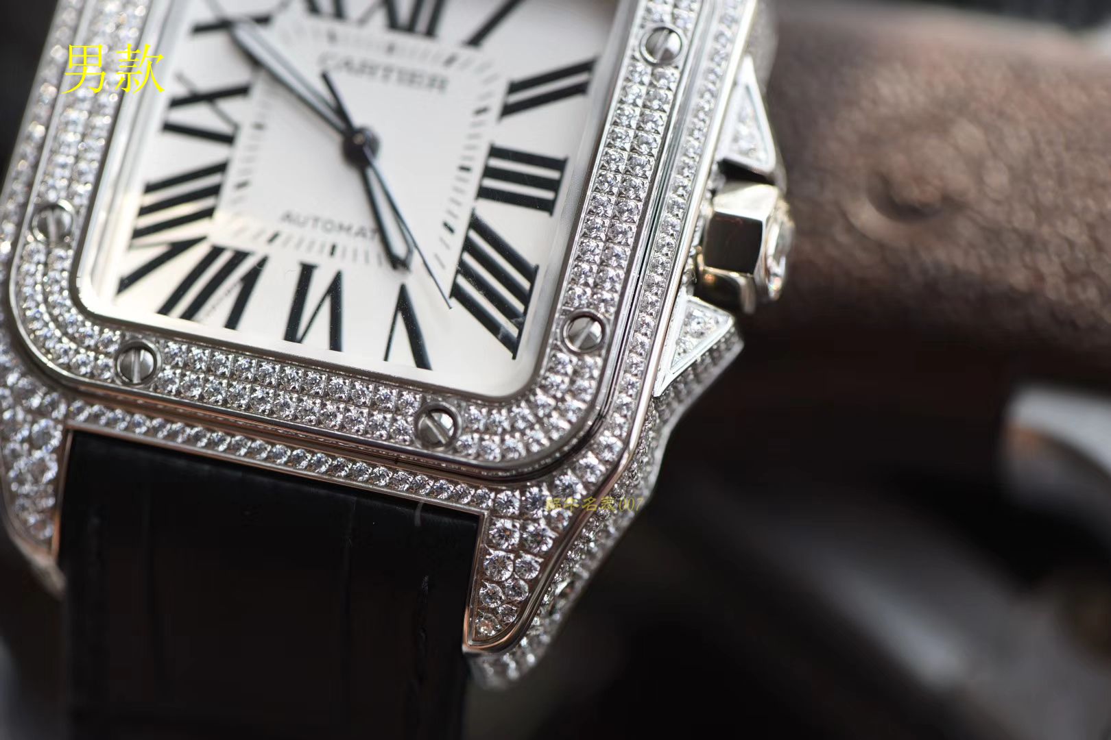 【独家视频测评】HBBV6 Factory  Cartier  100周年款 Santos 系列满钻33 毫米女表 / 42毫男表 / KCE066