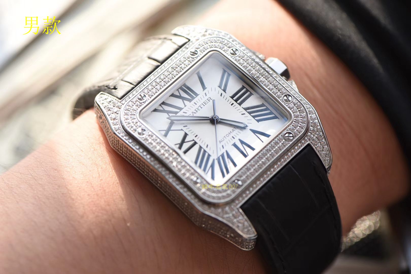 【独家视频测评】HBBV6 Factory  Cartier  100周年款 Santos 系列满钻33 毫米女表 / 42毫男表 / KCE066