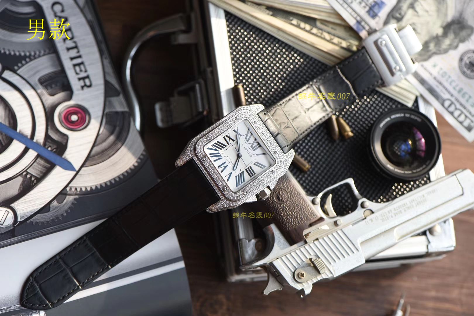 【 Video analysis 】 Cartier   Santos  Replica Copy W20106X8 wrist watches ，V6 Factory  Perfect  High quality  Replica  top 满钻款SANTOS 100后镶钻 / K212