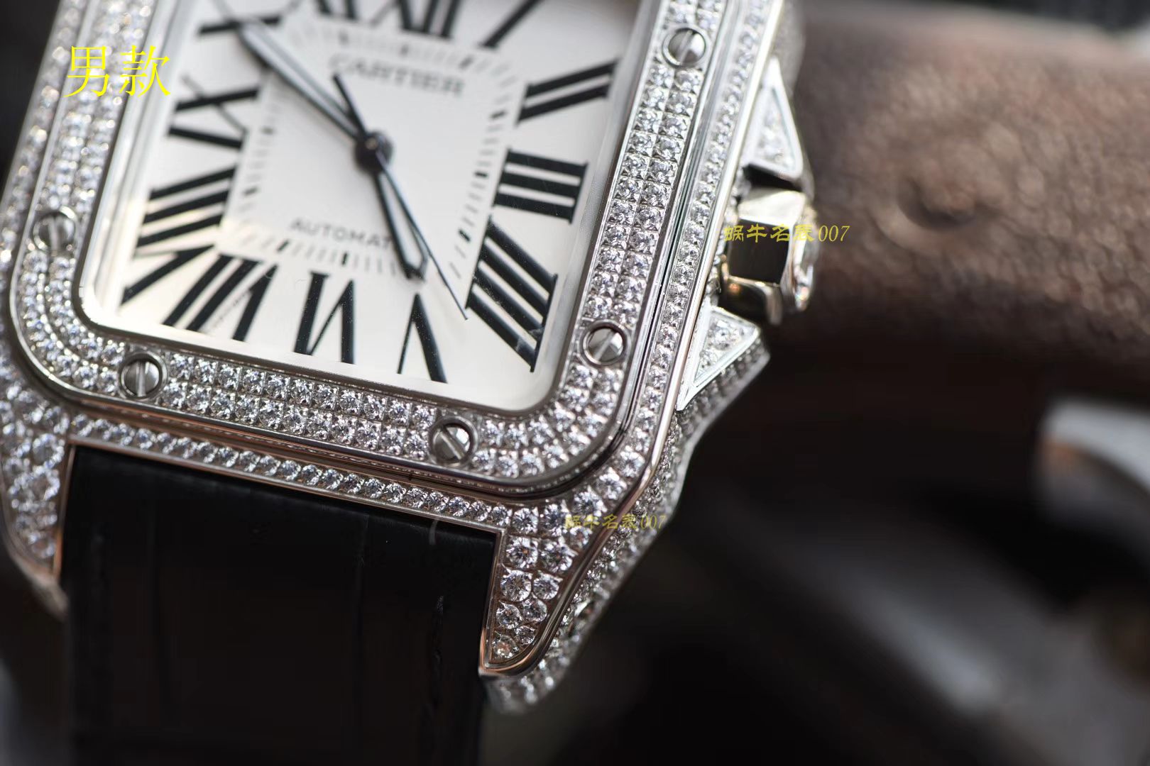 【 Video analysis 】 Cartier   Santos  Replica Copy W20106X8 wrist watches ，V6 Factory  Perfect  High quality  Replica  top 满钻款SANTOS 100后镶钻 / K212