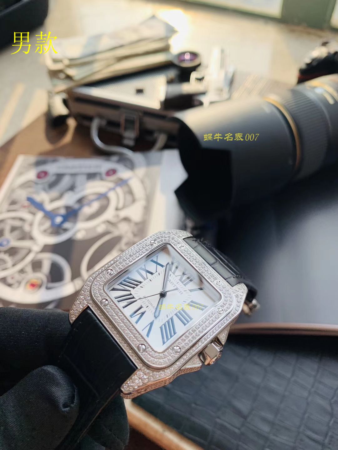 【 Video analysis 】 Cartier   Santos  Replica Copy W20106X8 wrist watches ，V6 Factory  Perfect  High quality  Replica  top 满钻款SANTOS 100后镶钻 / K212