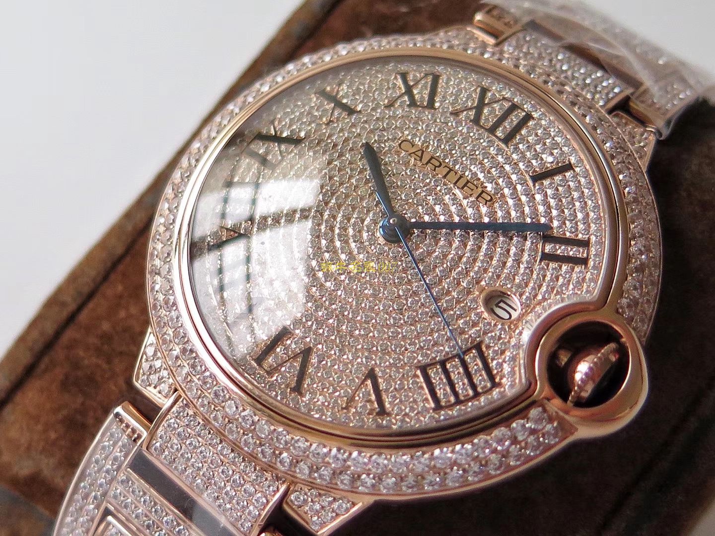 【TW Perfect  Replica 】] Cartier  神豪级满钻版42mm大气球W69006Z2（全玫瑰金版）以及WE9009Z3（全白金版） wrist watches  / K213