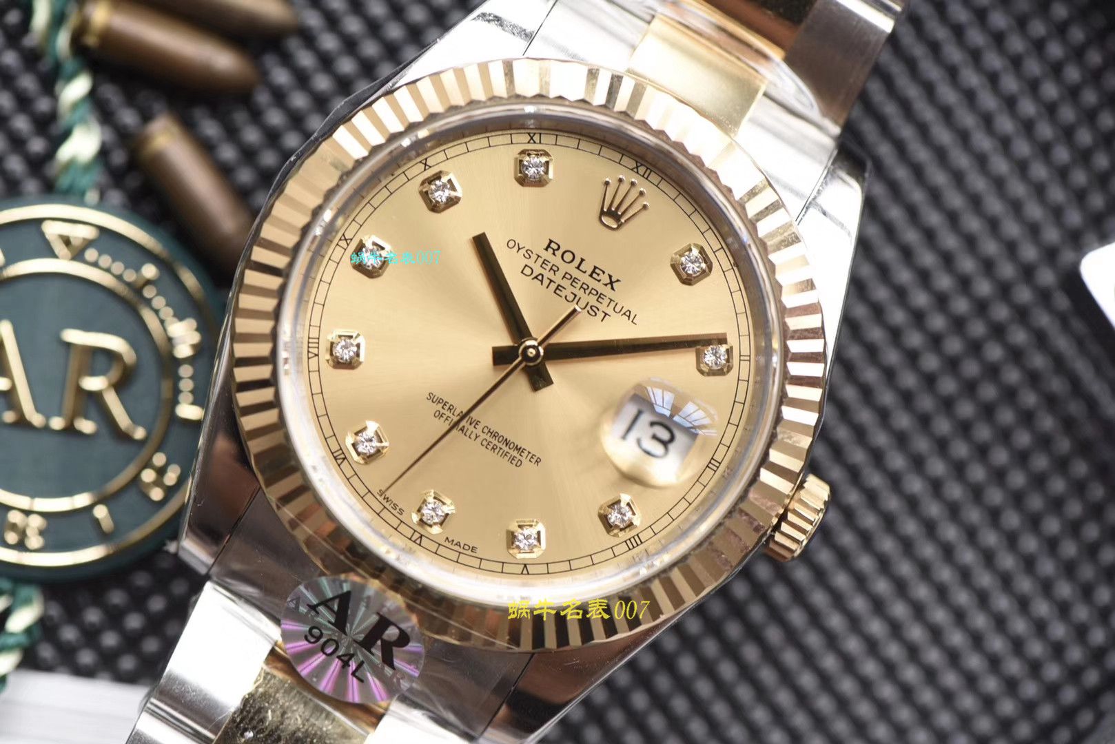 【 Video analysis AR Factory 官网 Rolex 41毫米间金 Datejust 】 Rolex   Datejust  Replica 116333-72213 G香槟盘镶钻 wrist watches  / R321