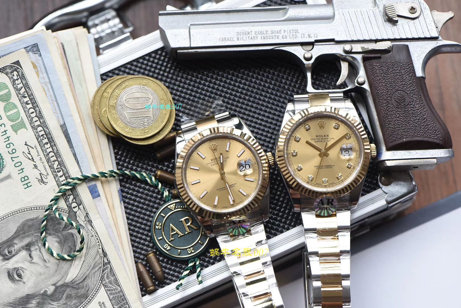 【 Video analysis AR Factory 官网 Rolex 41毫米间金 Datejust 】 Rolex   Datejust  Replica 116333-72213 G香槟盘镶钻 wrist watches  / R321