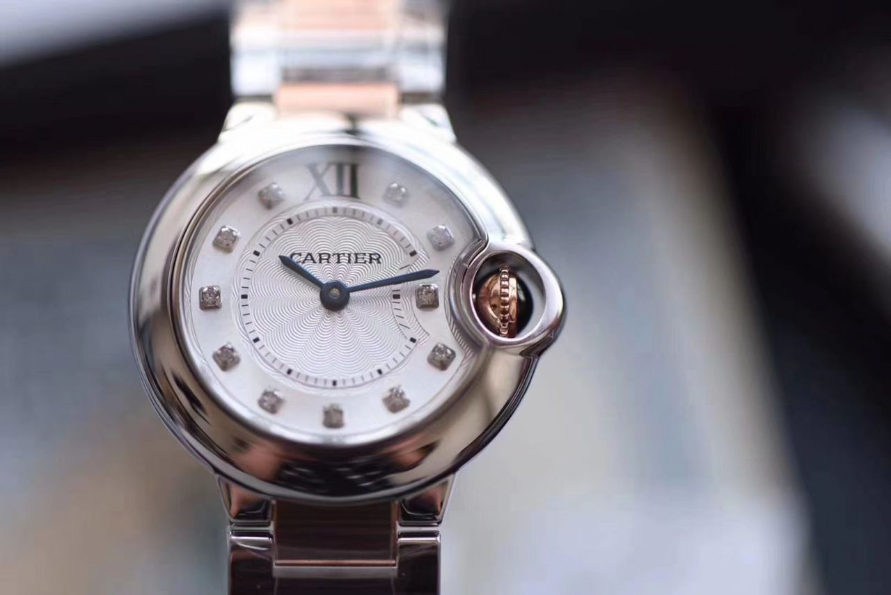 【 Best 的 Replica Copy  Watches V6 Factory 蓝气球28mm最新升级版本】 Cartier  蓝气球系列W3BB0005女士28毫米 wrist watches  / K219
