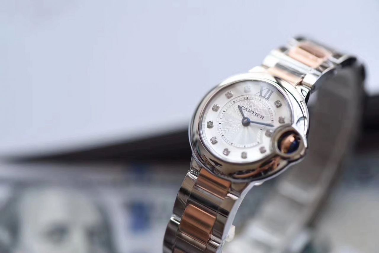 【 Best 的 Replica Copy  Watches V6 Factory 蓝气球28mm最新升级版本】 Cartier  蓝气球系列W3BB0005女士28毫米 wrist watches  / K219