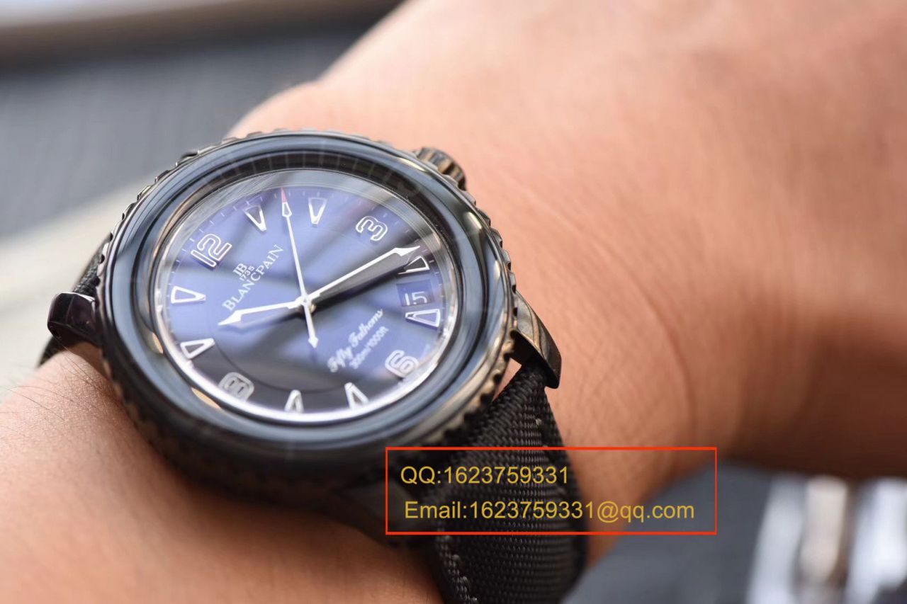 【哪里买中国广州 Replica Copy  Watches 】 Video analysis ZF Factory Blancpain  Fifty Fathoms 系列“黑武士”噚终极版5015-11C30-52A wrist watches  / BP060