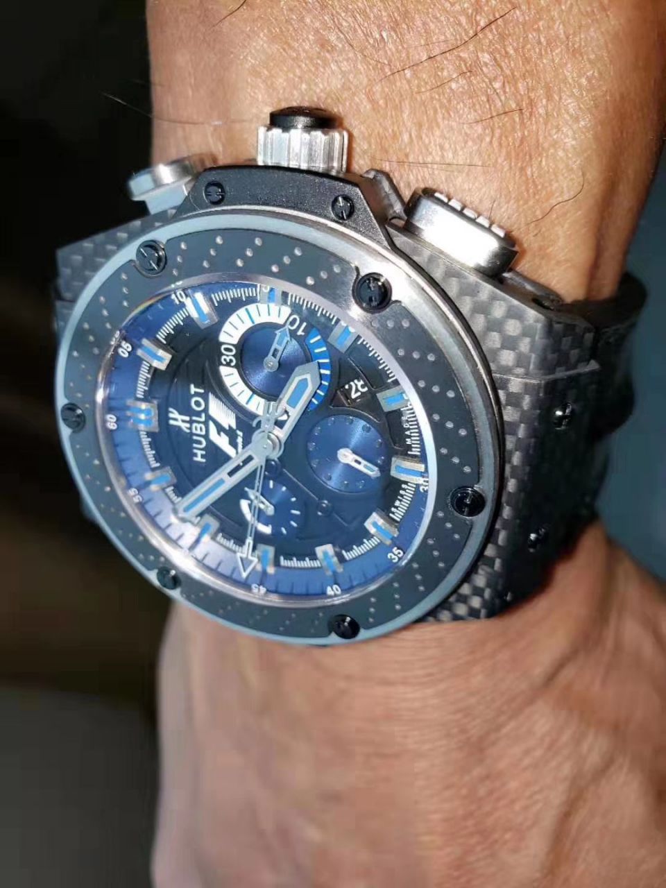 【 HBBV6 Factory  hublot  Replica Watches 怎么样】Hublot F1 King Power Interlagos 703.QM.1129.HR.FIL11 wrist watches  / YB070