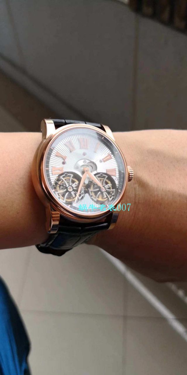 罗杰杜彼致敬系列真双 Tourbillon  行业唯一一款搭载双飞轮的 top  Replica Copy  wrist watches  / LJ022