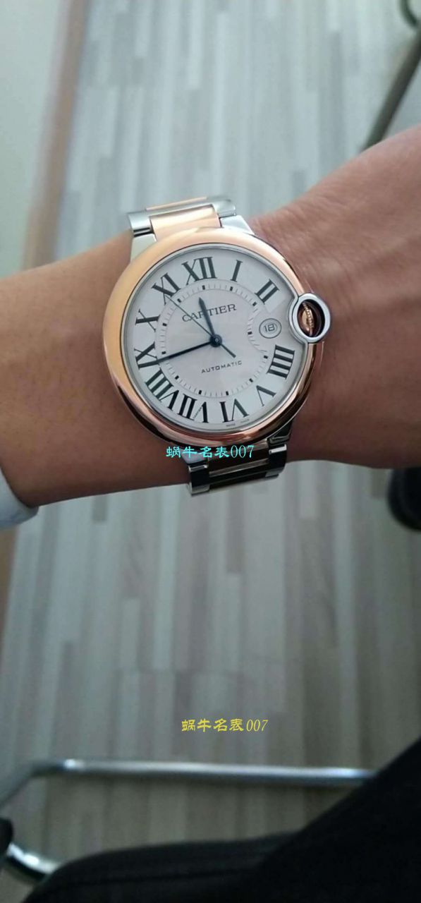 【独家视频测评V6 Factory  Perfect  High quality  Replica Watches 】 Cartier  大号蓝气球42毫米W6900651玫瑰金 wrist watches  / K043