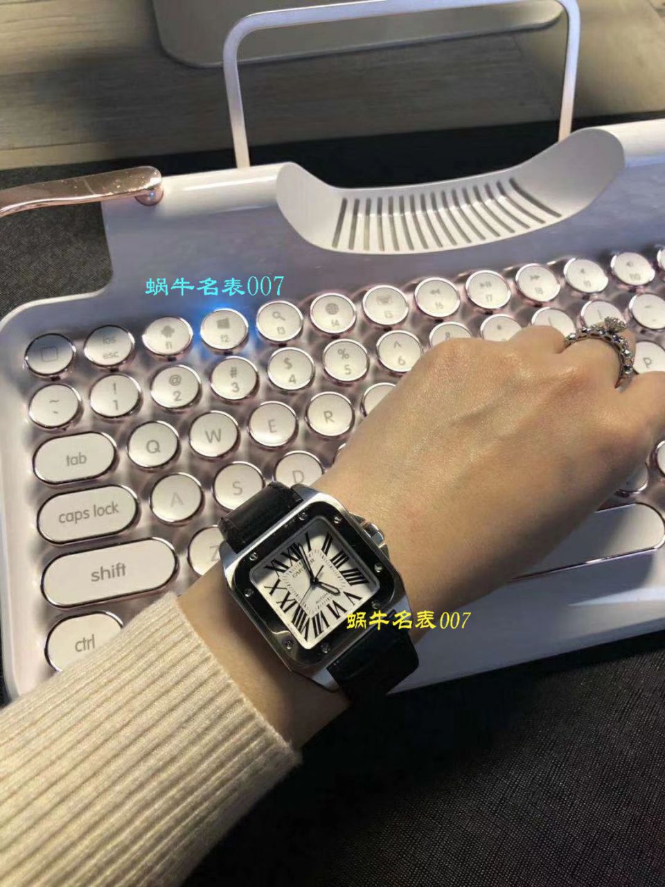 【 Video analysis 】 Cartier  Cartier   Santos W20106X8机械女士 wrist watches （V6 Perfect  High quality  Knockoff 搭配蓝色 watchband  ） / K216