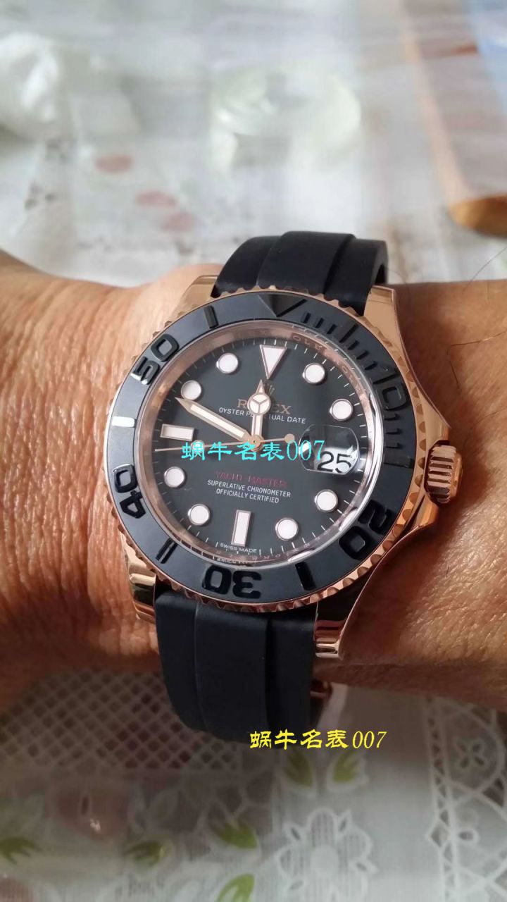 【独家视频测评NOOB Factory 1:1 Replica Watches 】 Rolex  Yacht-Master 系列116655-Oysterflex bracelet金壳 wrist watches   / RBC018