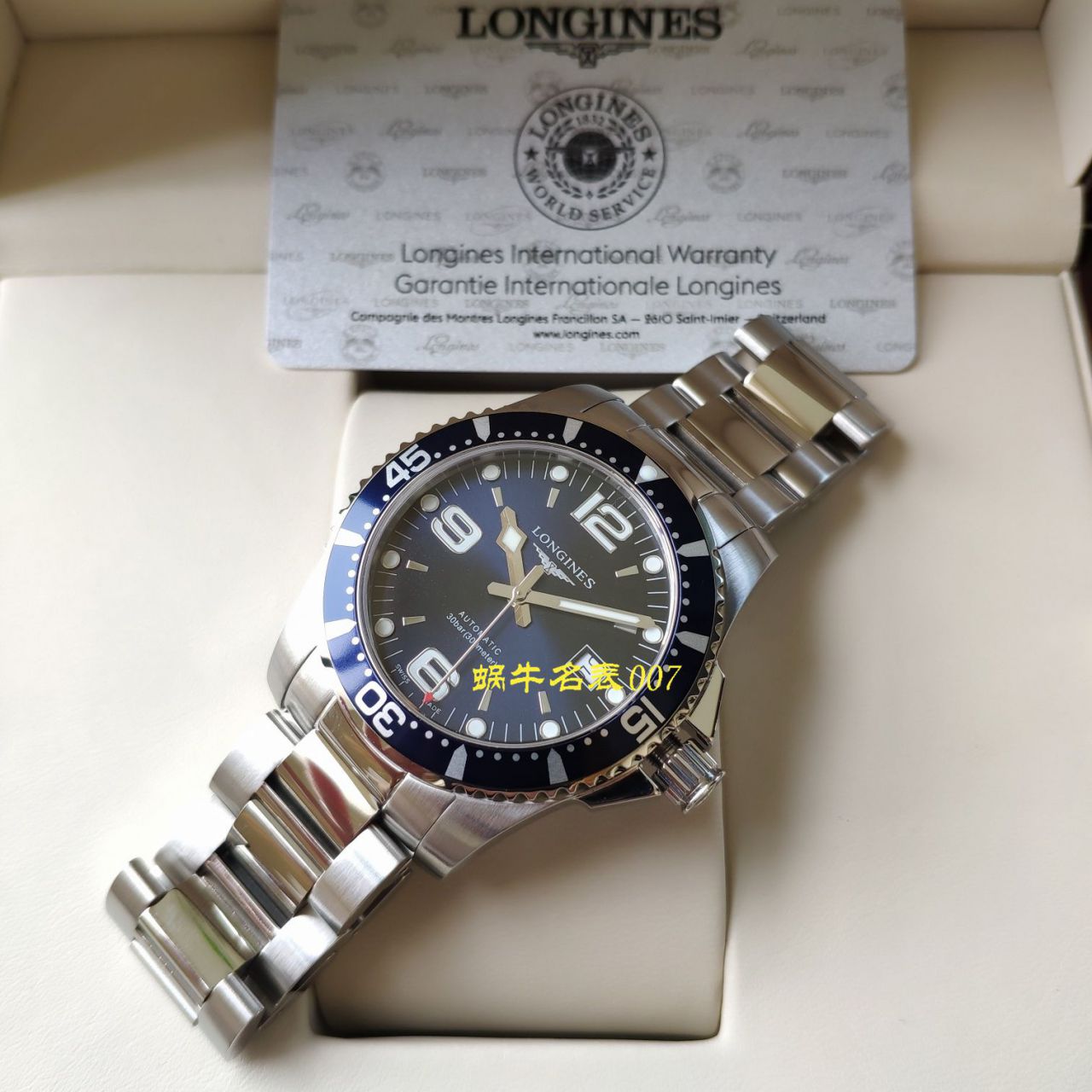 【渠道原单】 Longines 康卡斯潜水系列L3.742.4.96.6 wrist watches  / L117