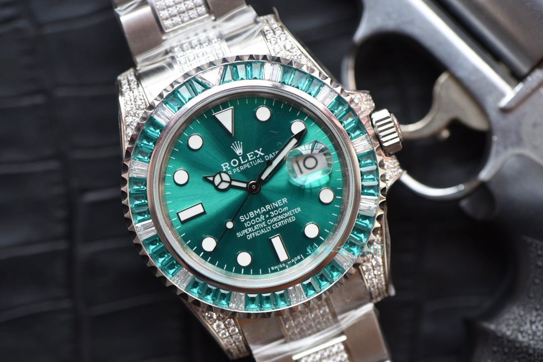 【LF Factory  top  Replica  Rolex  Replica Watches 】LF帝皇 copy customized 版镶钻 Submariner ❗ top 绿钻水鬼 / R363