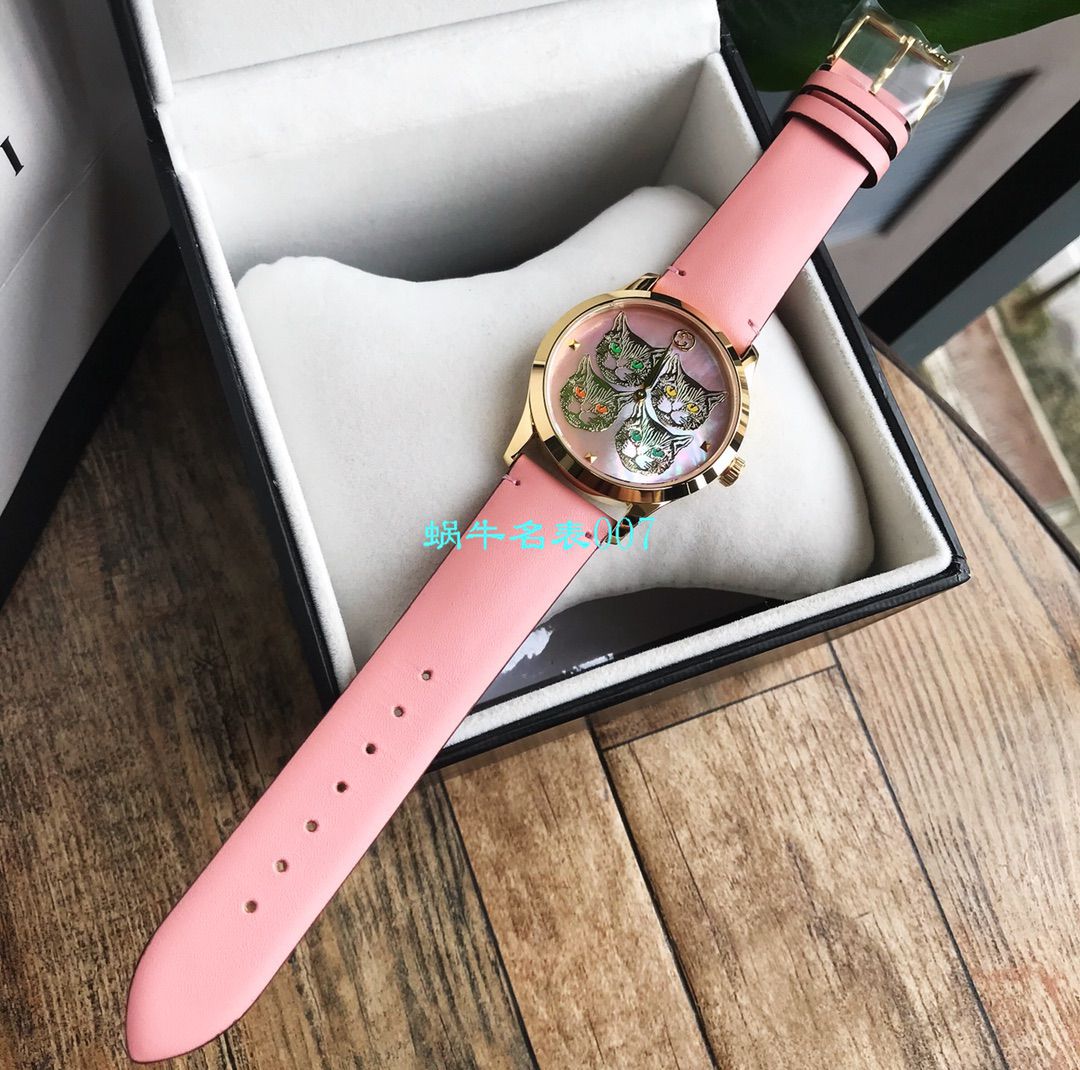 【Gucci渠道原单】古驰G-TIMELESS系列YA1264112猫头，YA1264113灵蛇女士 wrist watches  / GUCCIKK18
