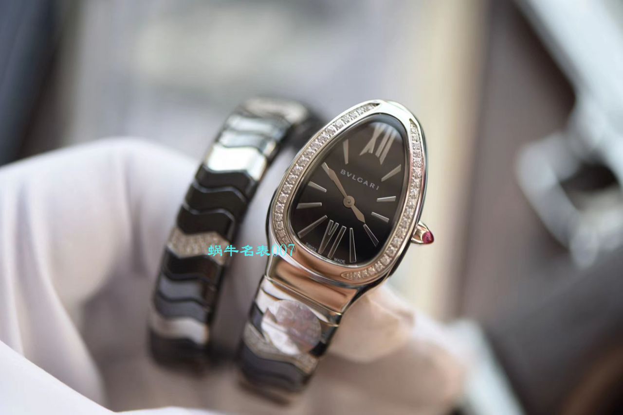 【BV Factory BVLGARI Replica 蛇形女表】 BVLGARI SERPENTI系列102734，102613 SPC35WGDWCGD1.1T白色黑色 Composite  wrist watches  / BG029