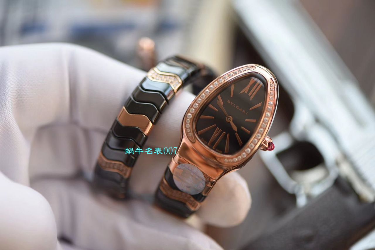 【BV Factory BVLGARI Replica 蛇形女表】 BVLGARI SERPENTI系列102734，102613 SPC35WGDWCGD1.1T白色黑色 Composite  wrist watches  / BG029