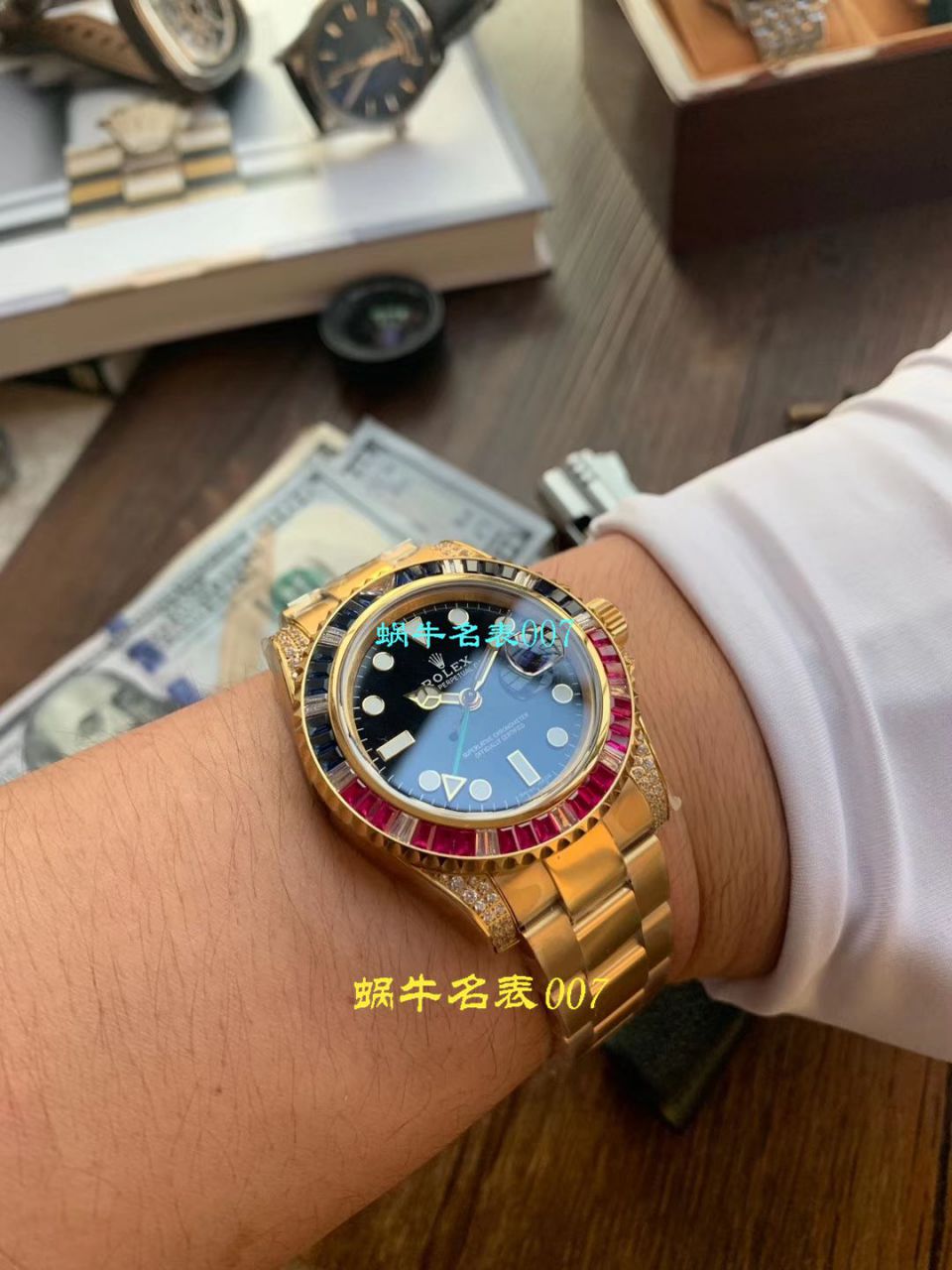 【LF Factory Rolex top  Replica Copy  Watches 】 Rolex  GMT MASTER II系列镶钻116758 SAru-78208,116759 SAru-78209 wrist watches  / R389