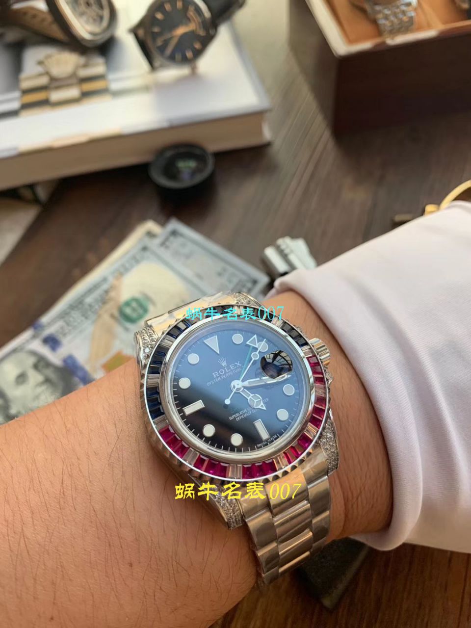 【LF Factory Rolex top  Replica Copy  Watches 】 Rolex  GMT MASTER II系列镶钻116758 SAru-78208,116759 SAru-78209 wrist watches  / R389