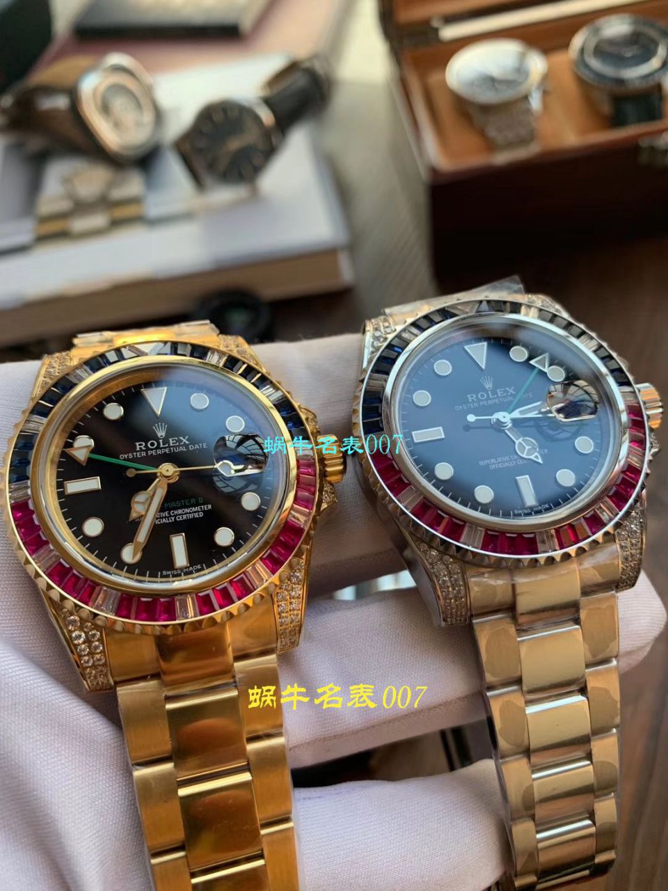 【LF Factory Rolex top  Replica Copy  Watches 】 Rolex  GMT MASTER II系列镶钻116758 SAru-78208,116759 SAru-78209 wrist watches  / R389
