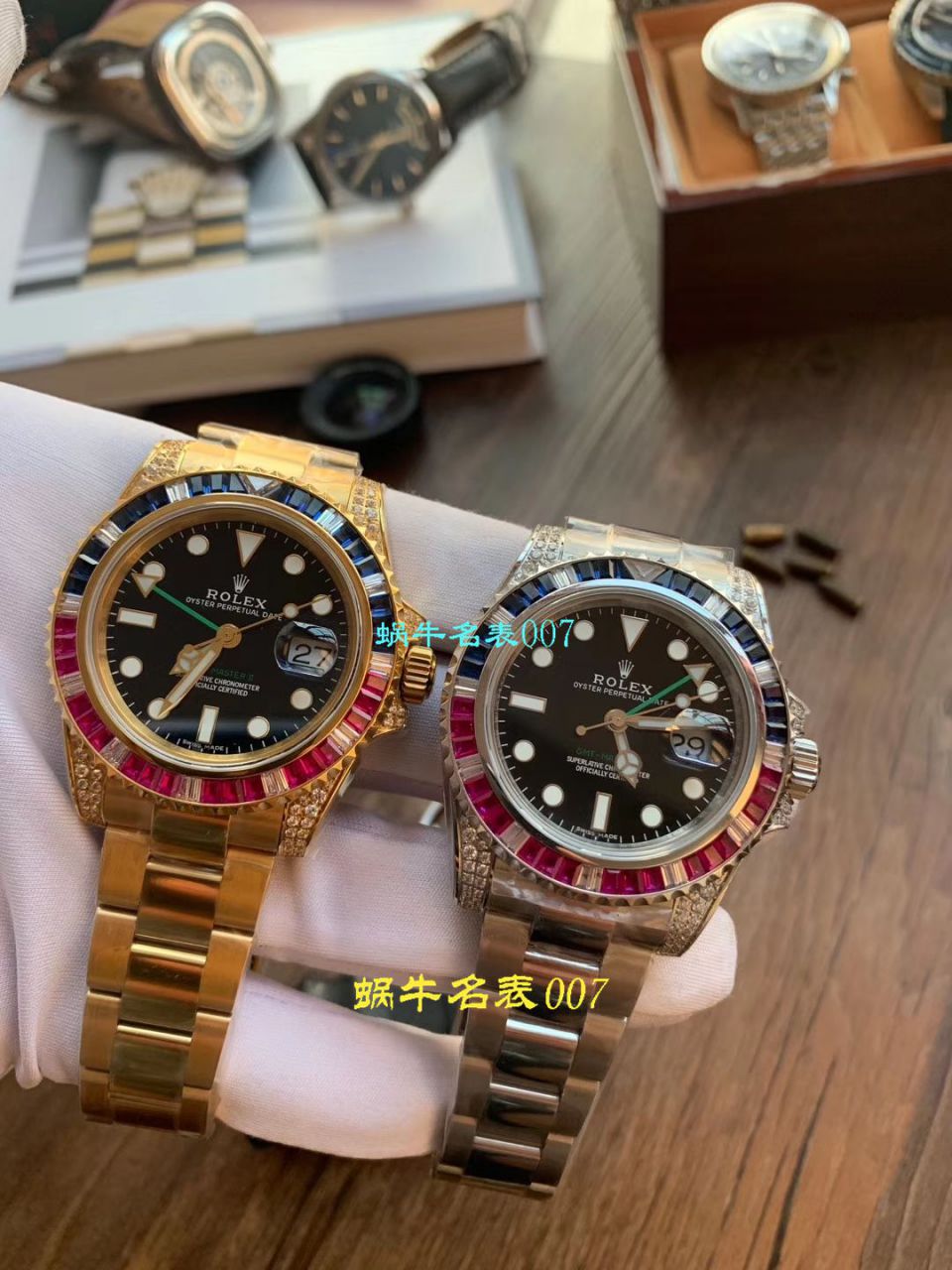 【LF Factory Rolex top  Replica Copy  Watches 】 Rolex  GMT MASTER II系列镶钻116758 SAru-78208,116759 SAru-78209 wrist watches  / R389