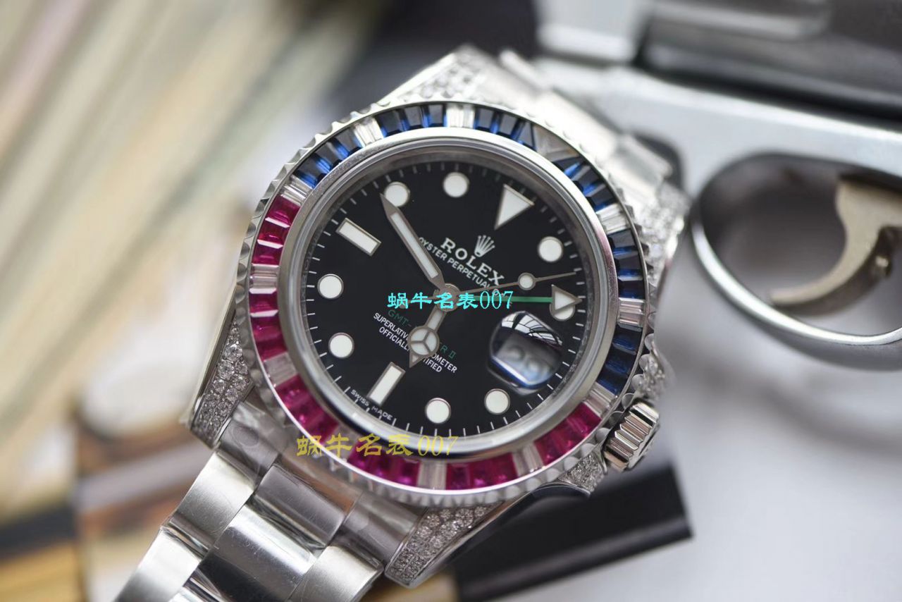 【LF Factory Rolex top  Replica Copy  Watches 】 Rolex  GMT MASTER II系列镶钻116758 SAru-78208,116759 SAru-78209 wrist watches  / R389