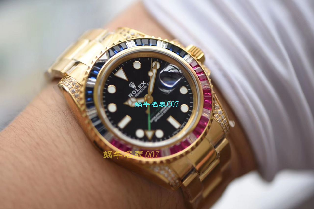 【LF Factory Rolex top  Replica Copy  Watches 】 Rolex  GMT MASTER II系列镶钻116758 SAru-78208,116759 SAru-78209 wrist watches  / R389