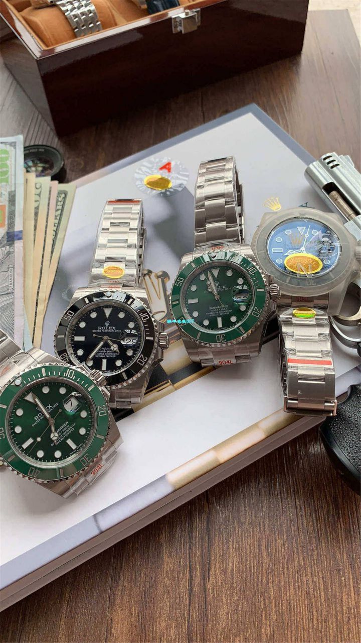 【 Video analysis 最完‎美 Replica Copy ​Rolex Submariner ‎SUBN Factory V10升​级版】 Rolex  Submariner 型系列116610LV-97200绿盘 wrist watches  / R392