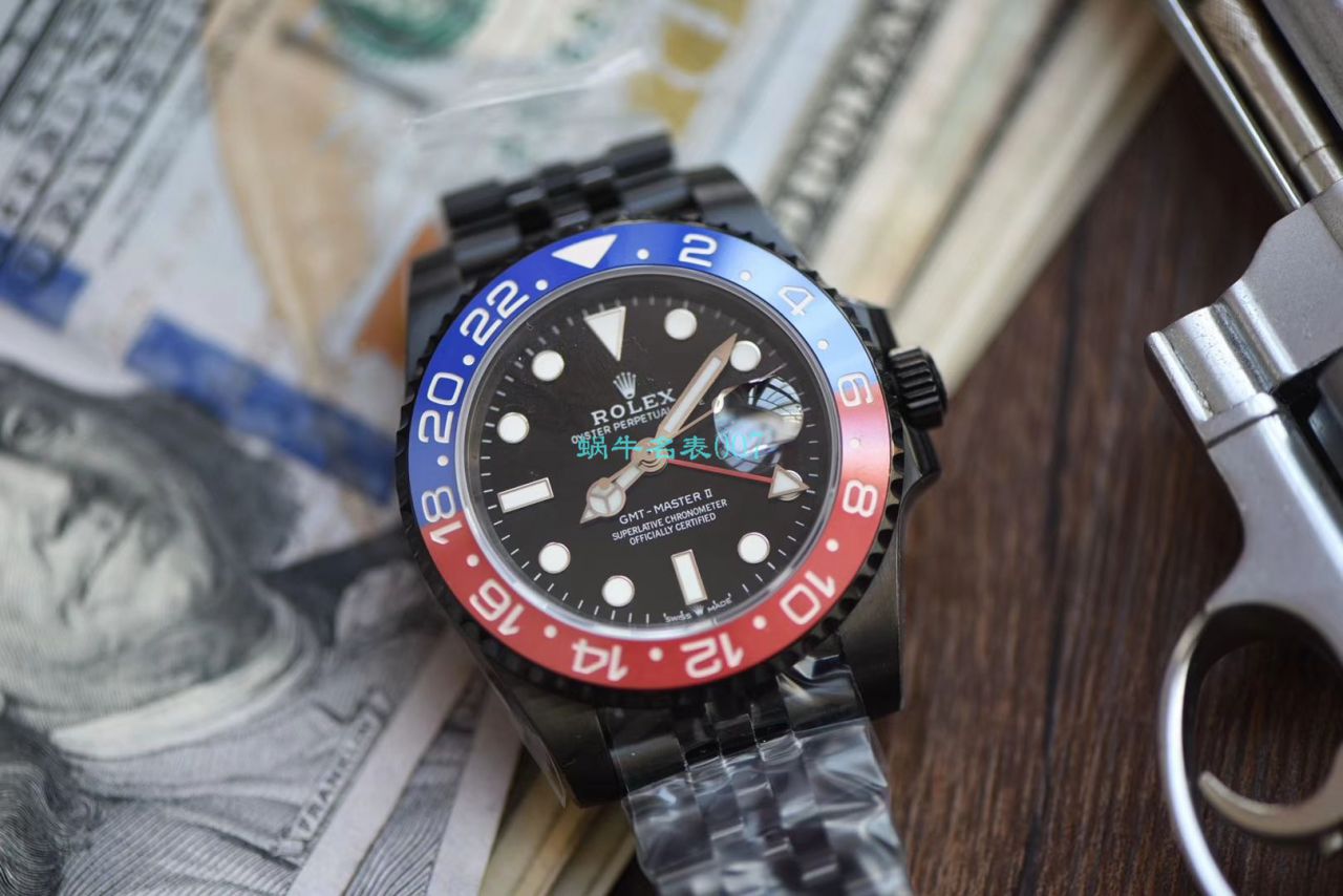 【LF Factory  High quality 高精 Watches 】Batman copy customized 版 Rolex  GMT MASTER 可乐圈Rolex GMT-Master II 126710BLRO-0001 / R506