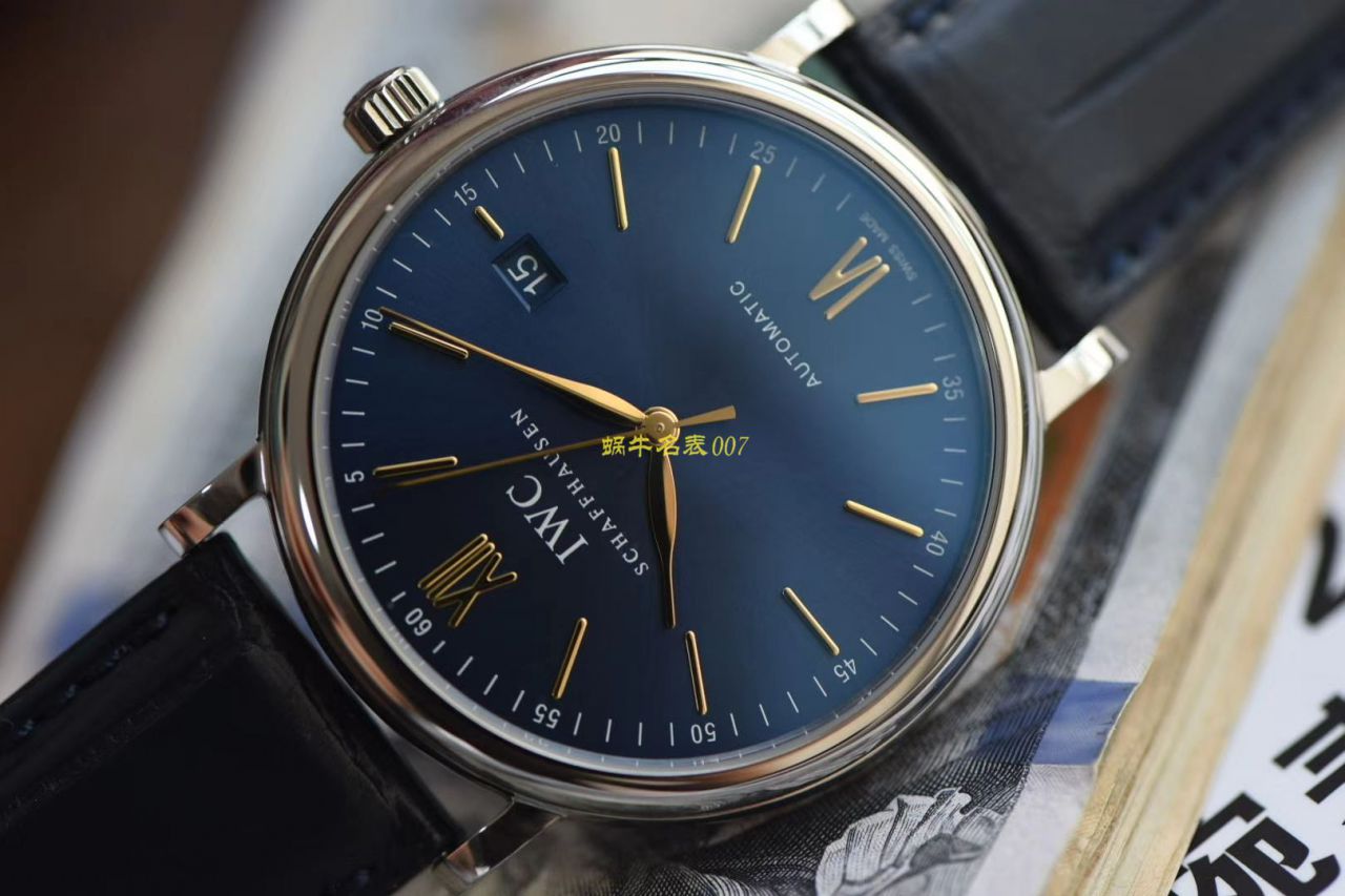 V7 Factory  High quality  Replica IWC IWC 柏涛菲诺IW356523 wrist watches 专柜最新款波涛菲诺蓝面金针 / WG512