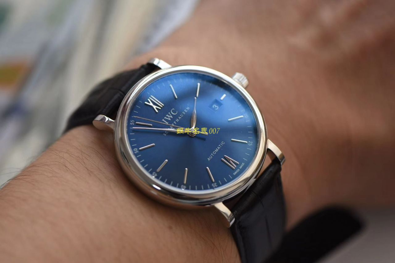 V7 Factory 官网 top  Replica Copy  IWC IWC柏涛菲诺IW356522新款蓝面波涛小镇底盖玫瑰金波涛菲诺 / WG516