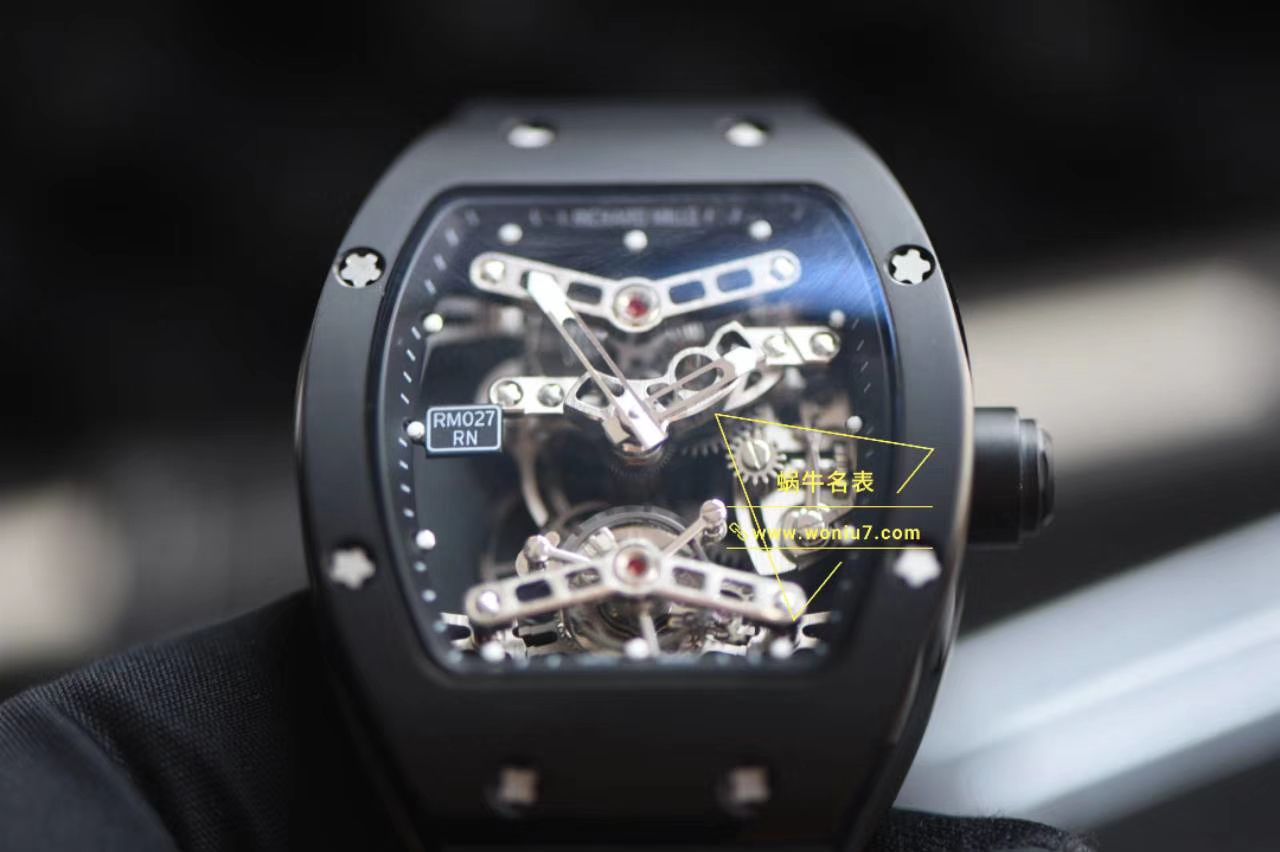 视频分析EUR Factory  Tourbillon RICHARD MILLE RICHARD MILLE RM 027  top  Replica Copy TOURBILLON RAFAEL NADAL wrist watches  / RM027EUR02