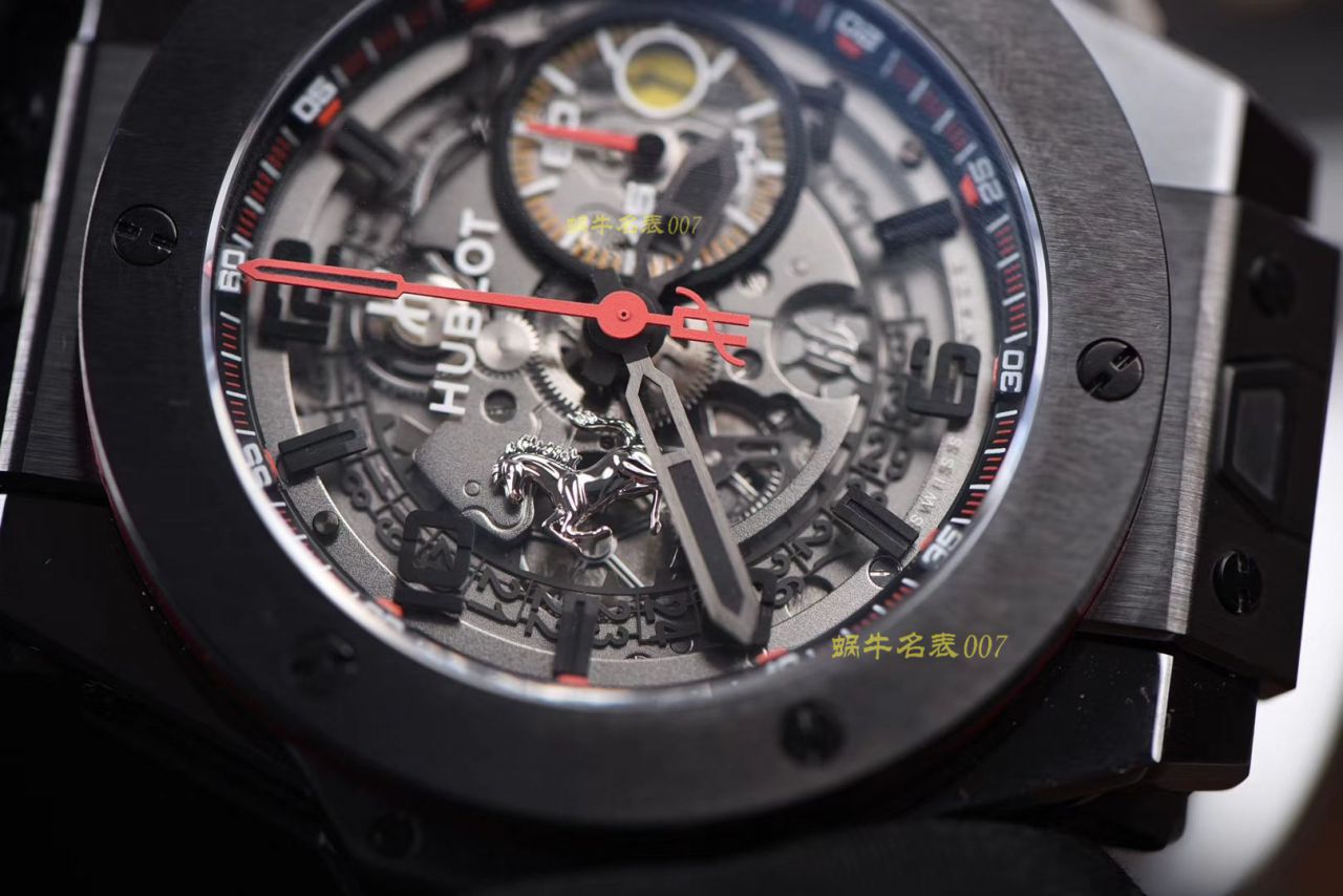 视频讲解V6 Factory  Replica  hublot 法拉利Hublot Big Bang Ferrari Ceramic F11系列401.CX.0123.VR wrist watches  / YB062V6